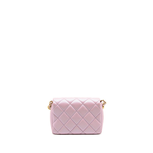 Chanel 21K My Perfect Mini Flap Bag Caviar Iridescent Pink GHW (Microchip)