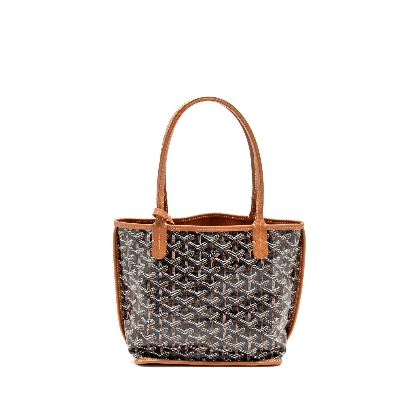 Goyard Mini Anjou Tote Goyardline Canvas/Leather Tan/Black SHW