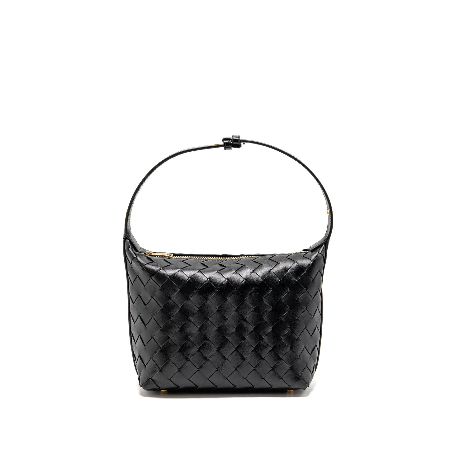 Bottega Veneta Mini Wallace Shoulder Bag Calfskin Black GHW