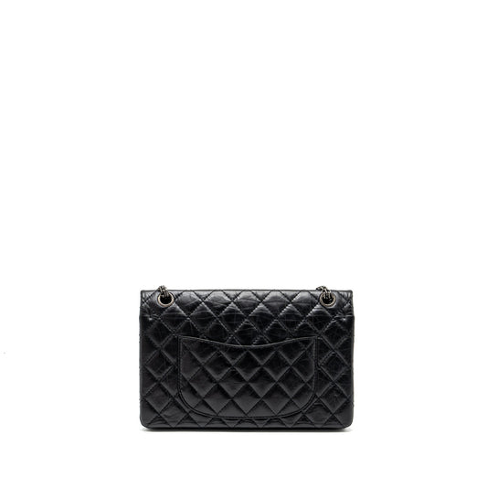 Chanel Large 2.55 226 reissue double flap bag aged calfskin black ruthenium hardware