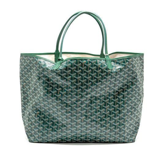Goyard Saint Louis GM Tote Goyardine Canvas/Calfskin Green SHW