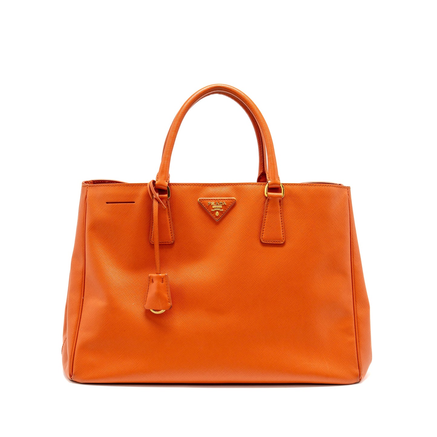 Prada Large Saffiano Tote Bag Leather Orange GHW