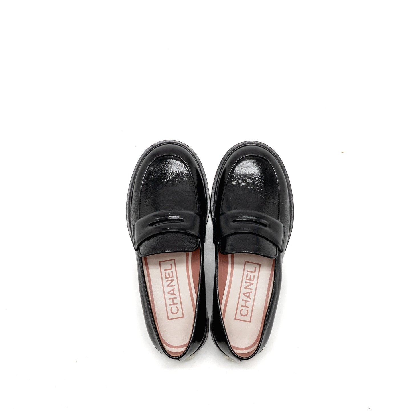 Chanel 24a size 35 CC logo Loafer/Moccasins Shiny Calfskin Black
