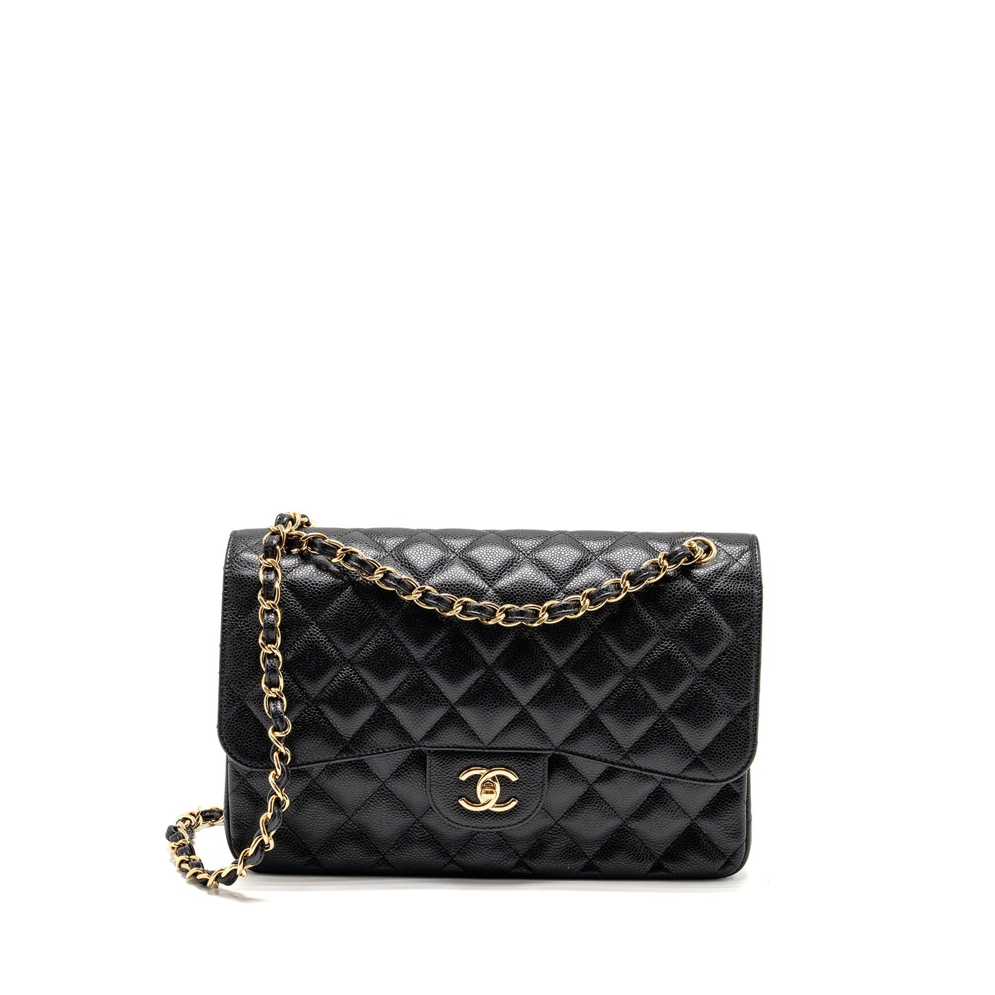 CHANEL Jumbo Classic Double Flap Bag Caviar Black GHW