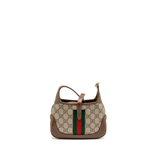 Gucci Jackie 1961 Mini Shoulder Bag GG Supreme Canvas/Calfskin BROWN/Multicolour GHW