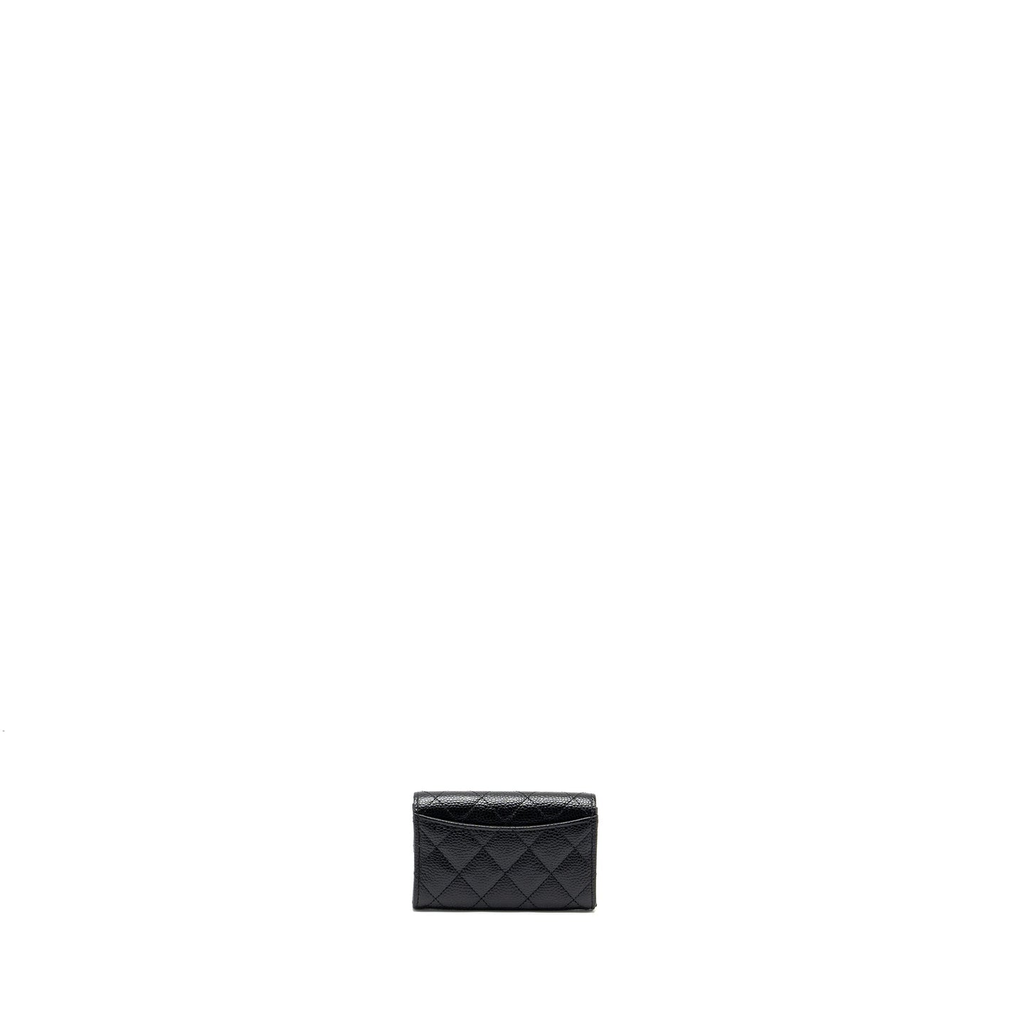Chanel classic flap card holder caviar black GHW (microchip)