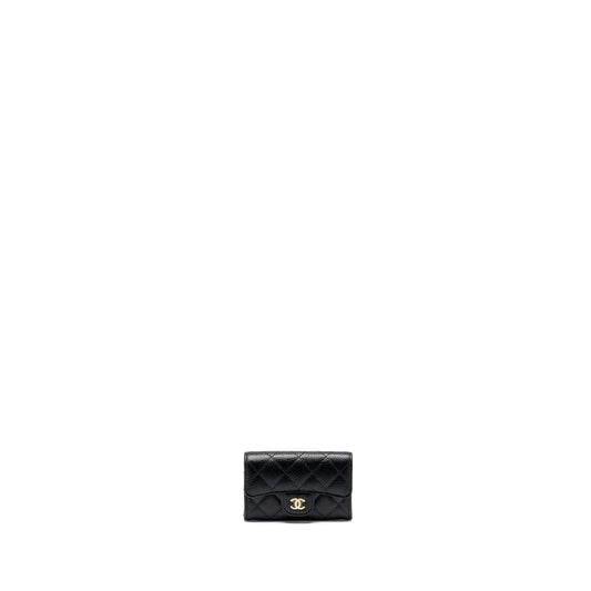 Chanel classic flap card holder caviar black GHW (microchip)