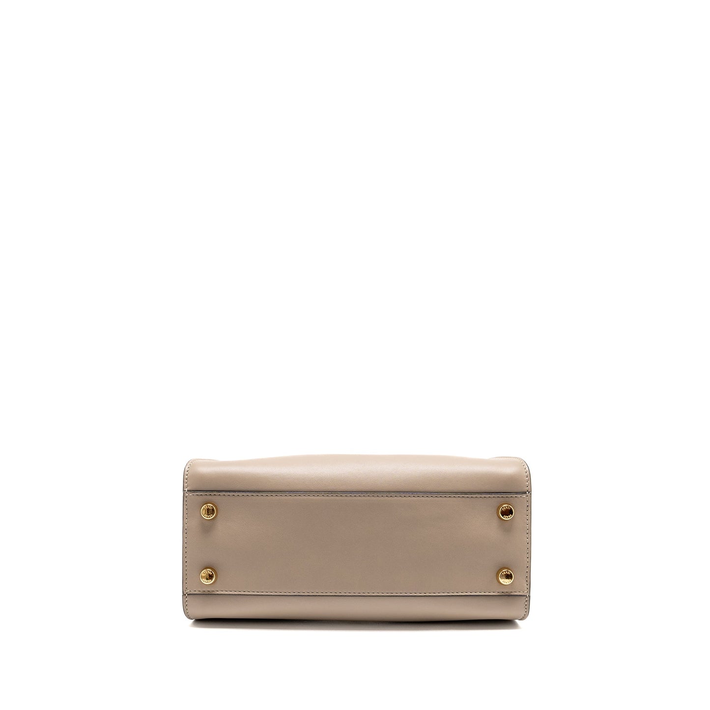 FENDI Peekaboo Iconic Essential Handle Bag Calfskin Light Grey GHW