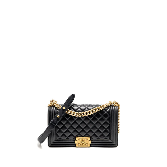 Chanel Medium Boy Bag Lambskin Black GHW