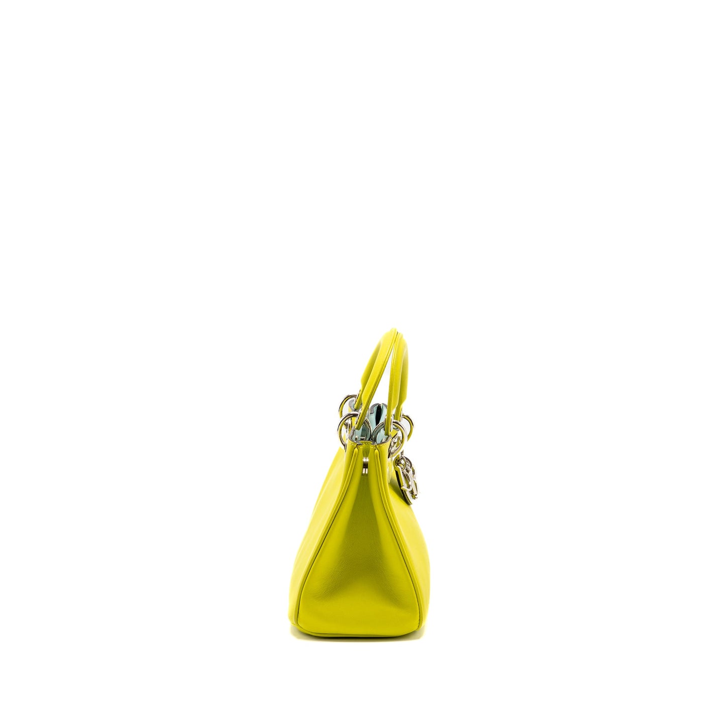 Dior mini Diorissimo bag calfskin yellow/blue SHW