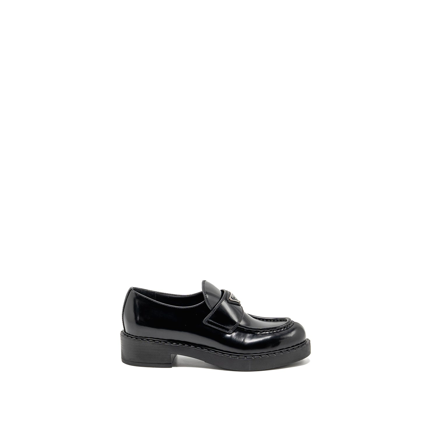 Prada Size 38 Loafers patent black SHW