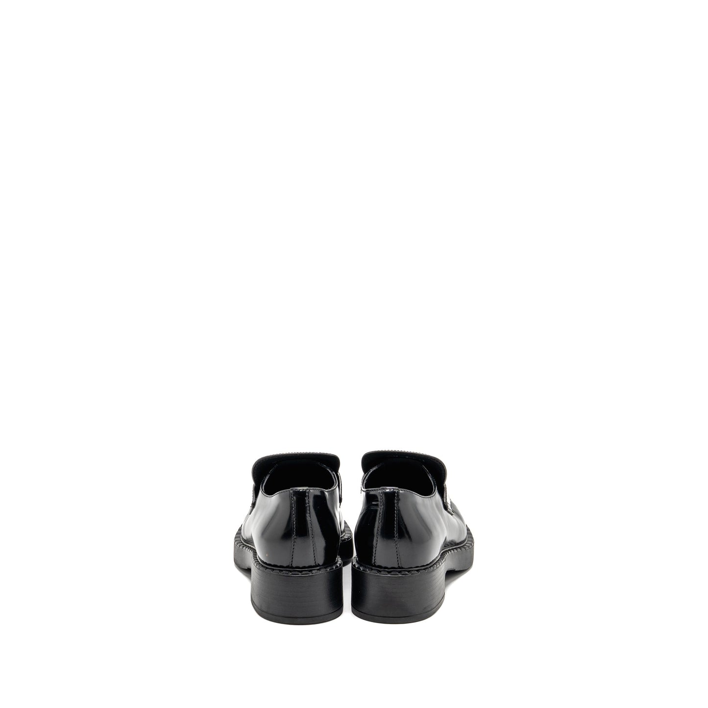 Prada Size 38 Loafers patent black SHW