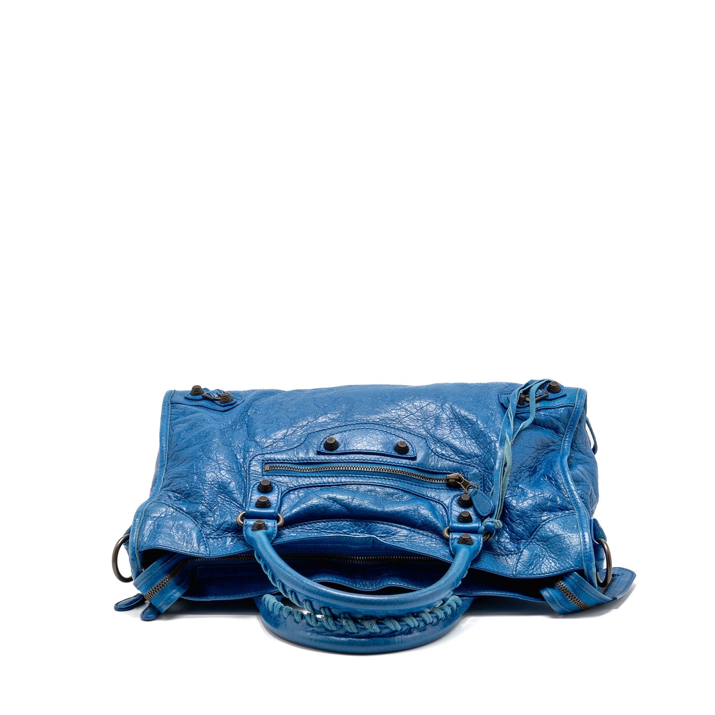 Balenciaga classic city bag Lambskin blue Ruthenium SHW