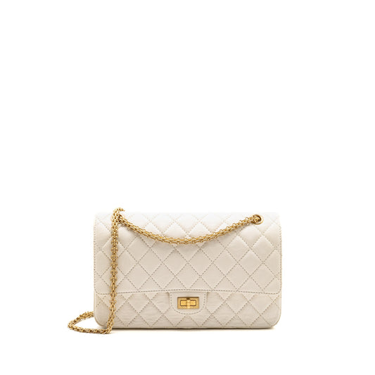 Chanel 2.55 226 Reissue Double Flap Bag Aged Calfskin White GHW