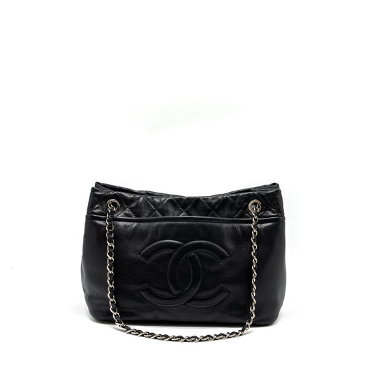 Chanel mattresses chain tote bag caviar black SHW