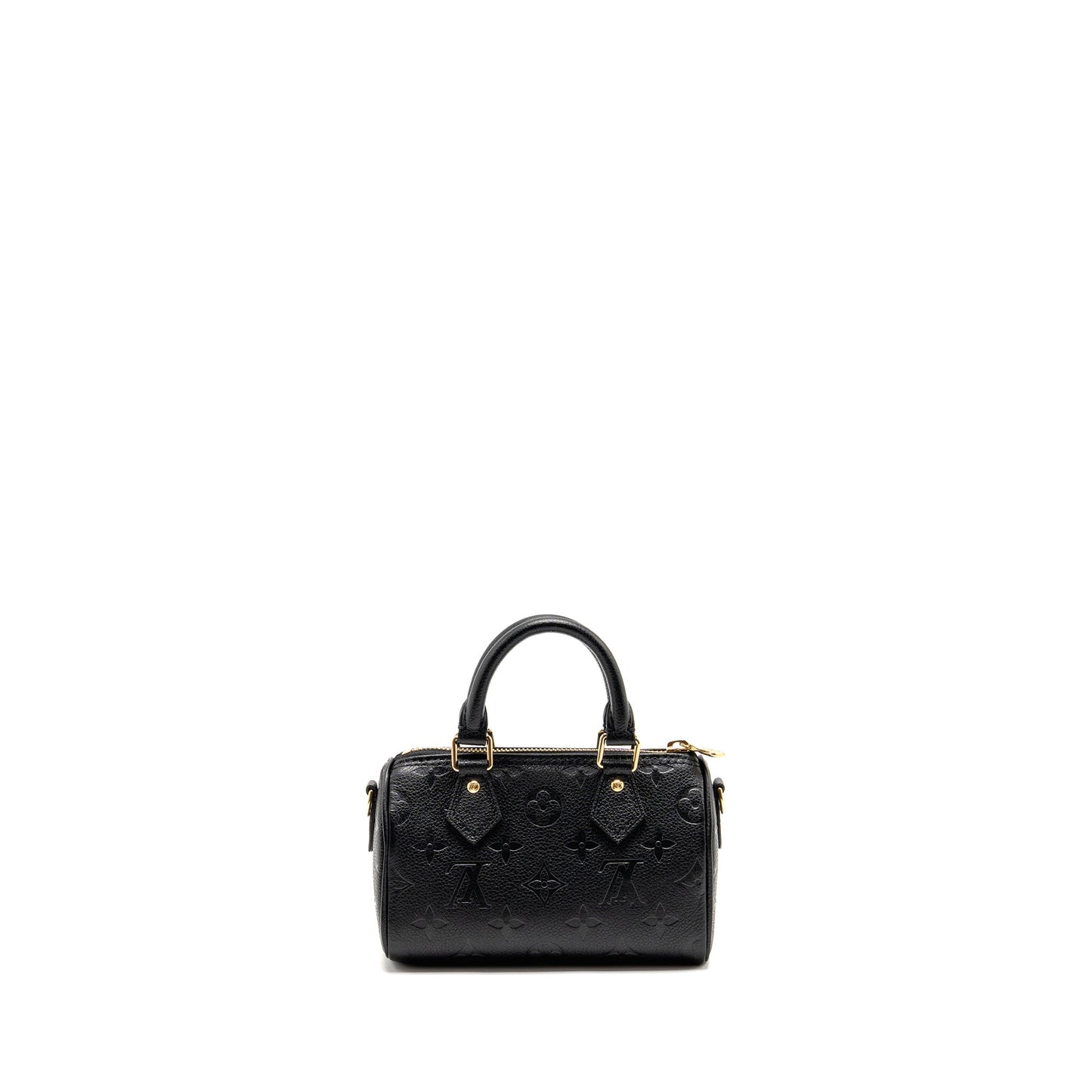 Louis Vuitton Nano Speedy Monogram Empreinte leather black GHW