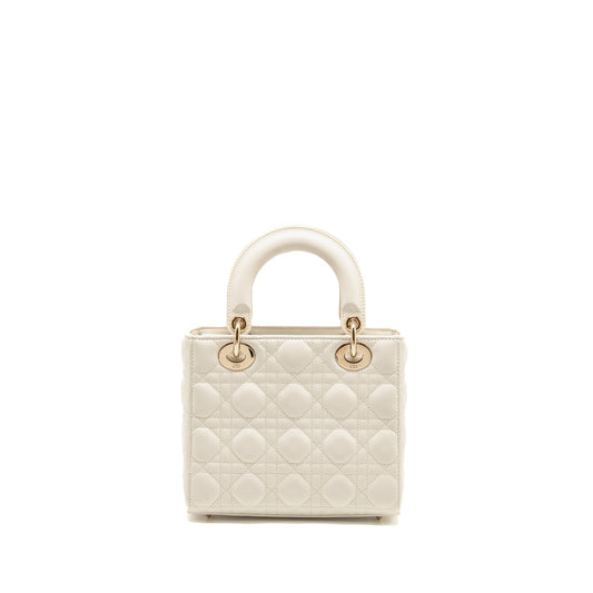 Dior Small Lady Dior My ABCDior Bag Cannage Lambskin White LGHW