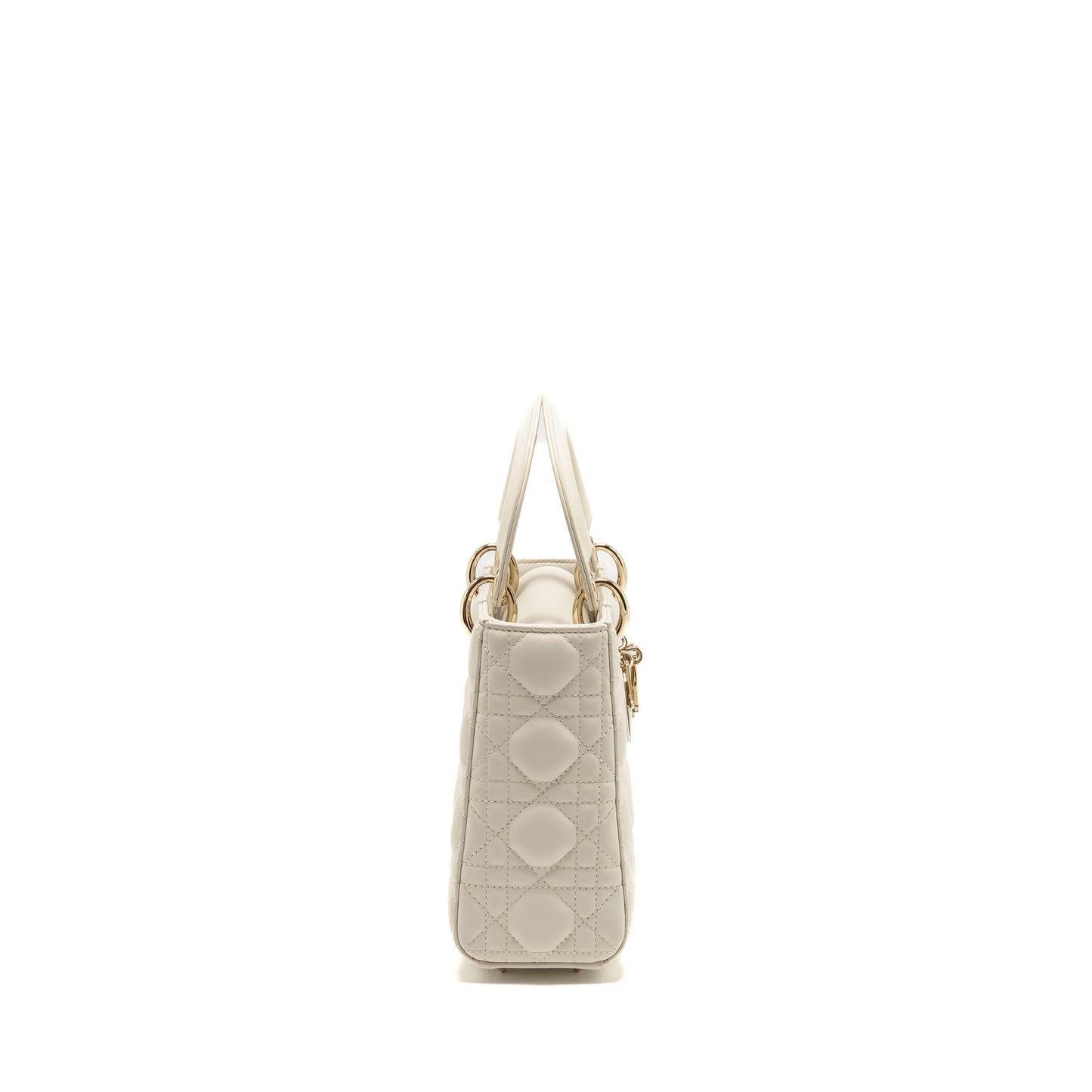 Dior Small Lady Dior My ABCDior Bag Cannage Lambskin White LGHW