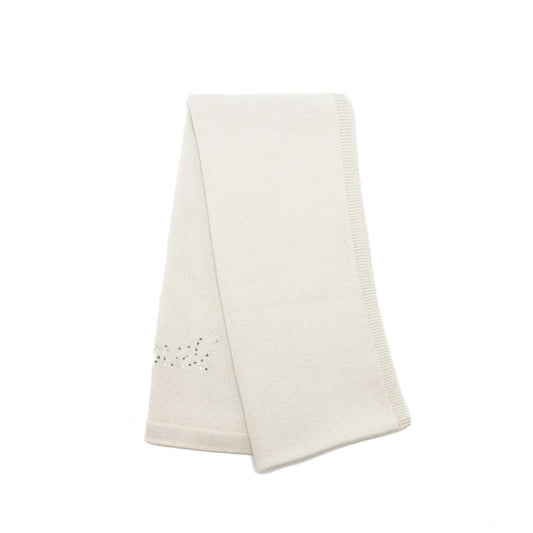 Chanel Letter Muffler/Scarf Cashmere/Polyamide silver/white