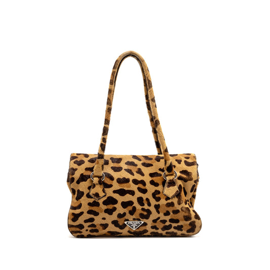 Prada Leopard Print Shoulder bag Ponyhair Multicoloured SHW