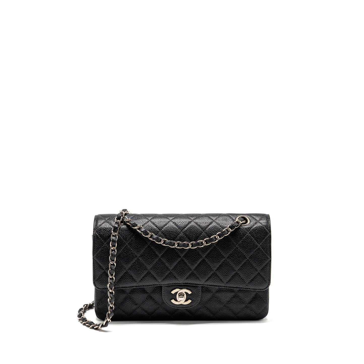 Chanel Medium Classic Double Flap Bag Caviar Black SHW
