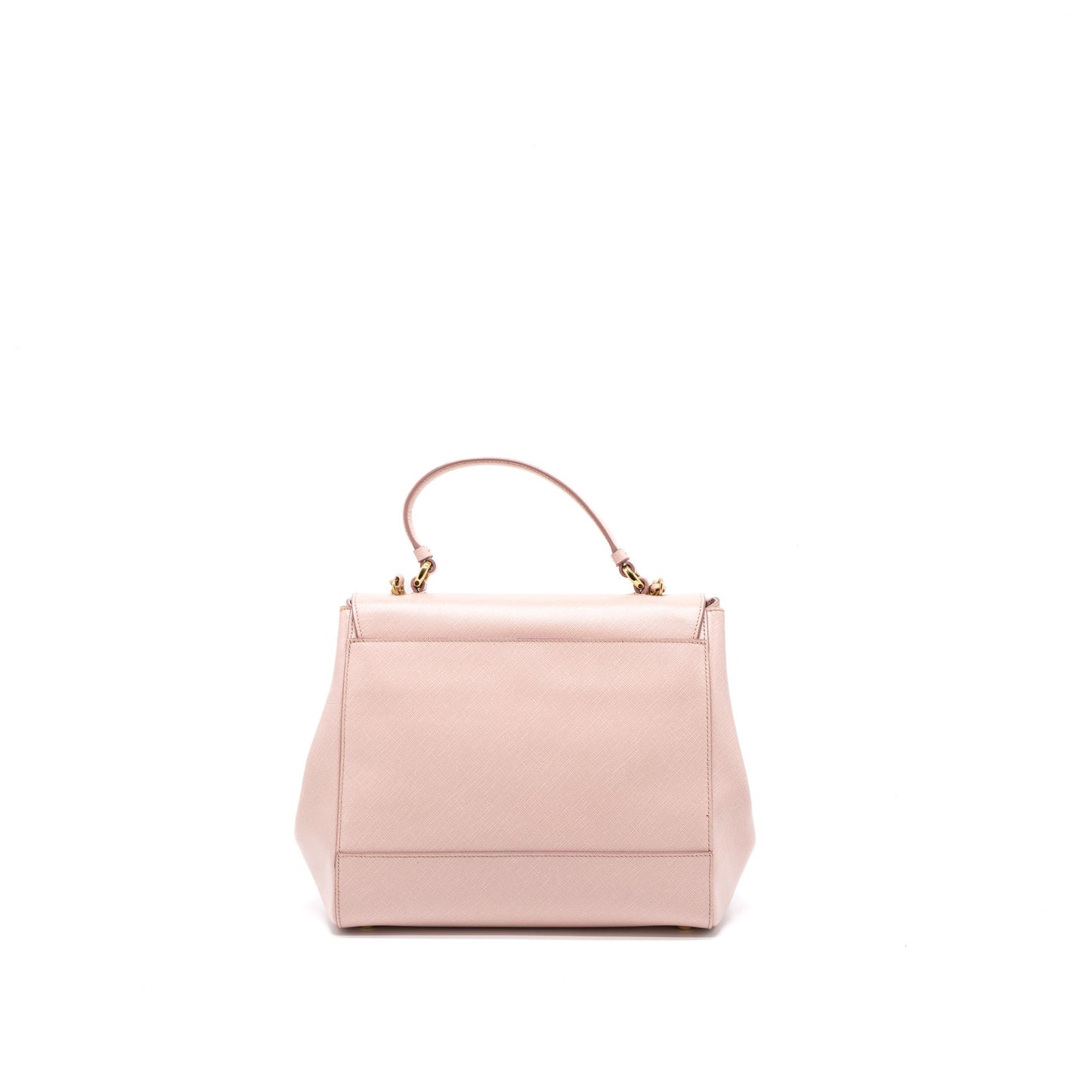 Salvatore Ferragamo Top Handle Flap Bag Calfskin Light Pink GHW