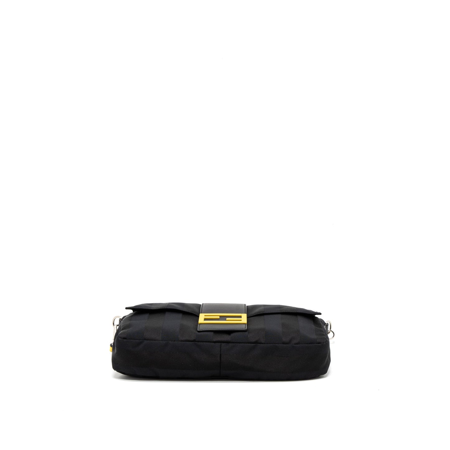 Fendi 20FW Large Baguette Bag Nylon/Leather Black/Yellow SHW