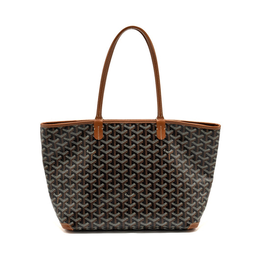 Goyard Artois pm tote bag goyardine canvas black/tan SHW