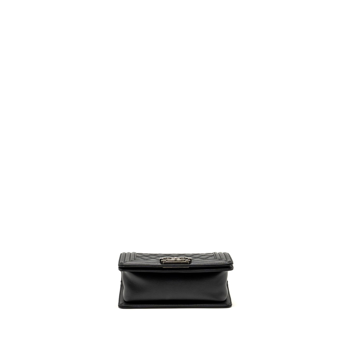 Chanel small Boy Bag Calfskin Black Ruthenium Hardware (Microchip)