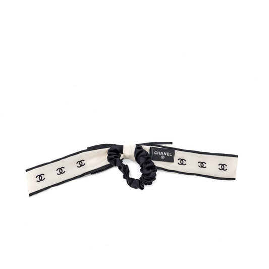 Chanel hair tie silk twill lack / ecru