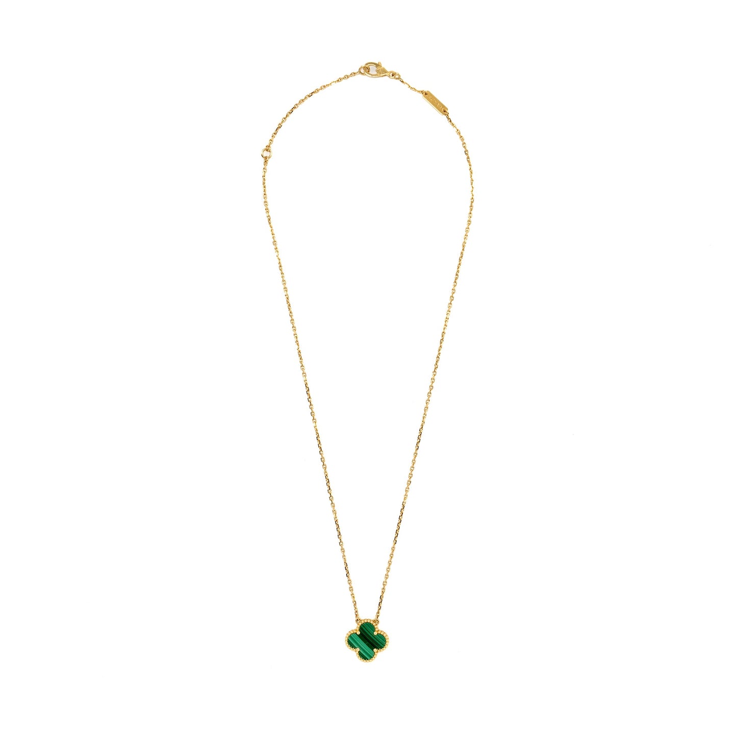 Van Cleef & Arpels Vintage Alhambra Pendant Malachite, Yellow Gold