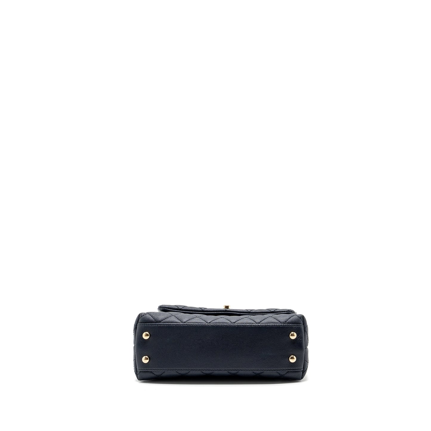 Chanel Small Coco Handle Bag Caviar Navy LGHW