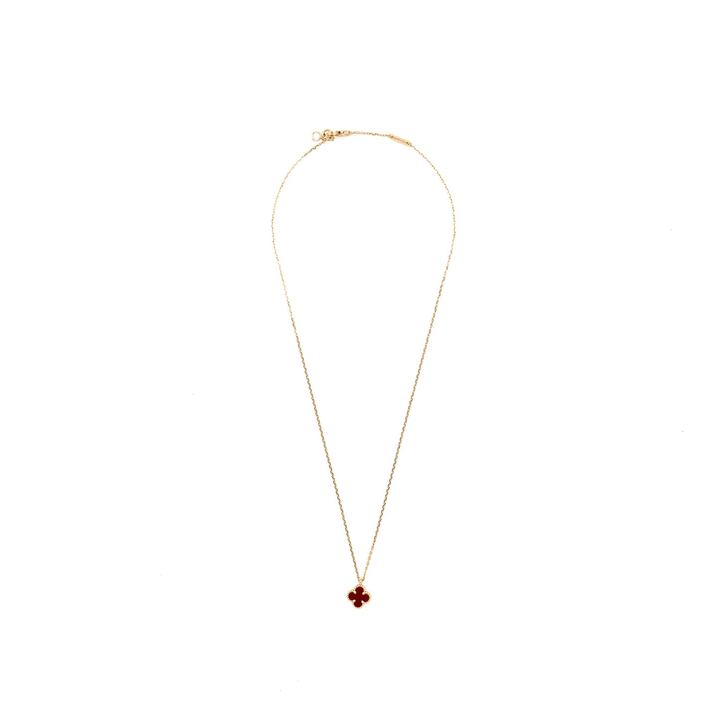 Van Cleef & Arpels Sweet Vintage Alhambra Pendant Carnelian Rose Gold