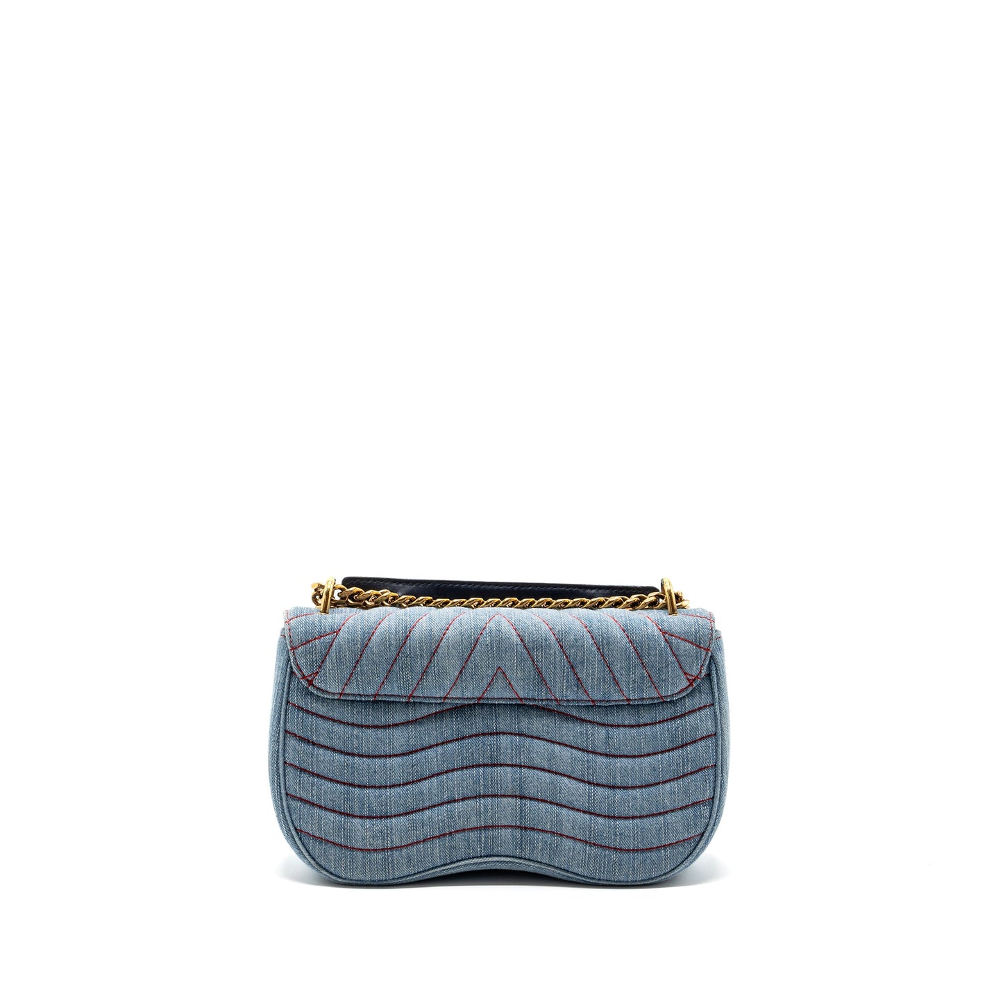 Louis Vuitton new wave flap chain bag limited edition denim blue/ multicolor GHW