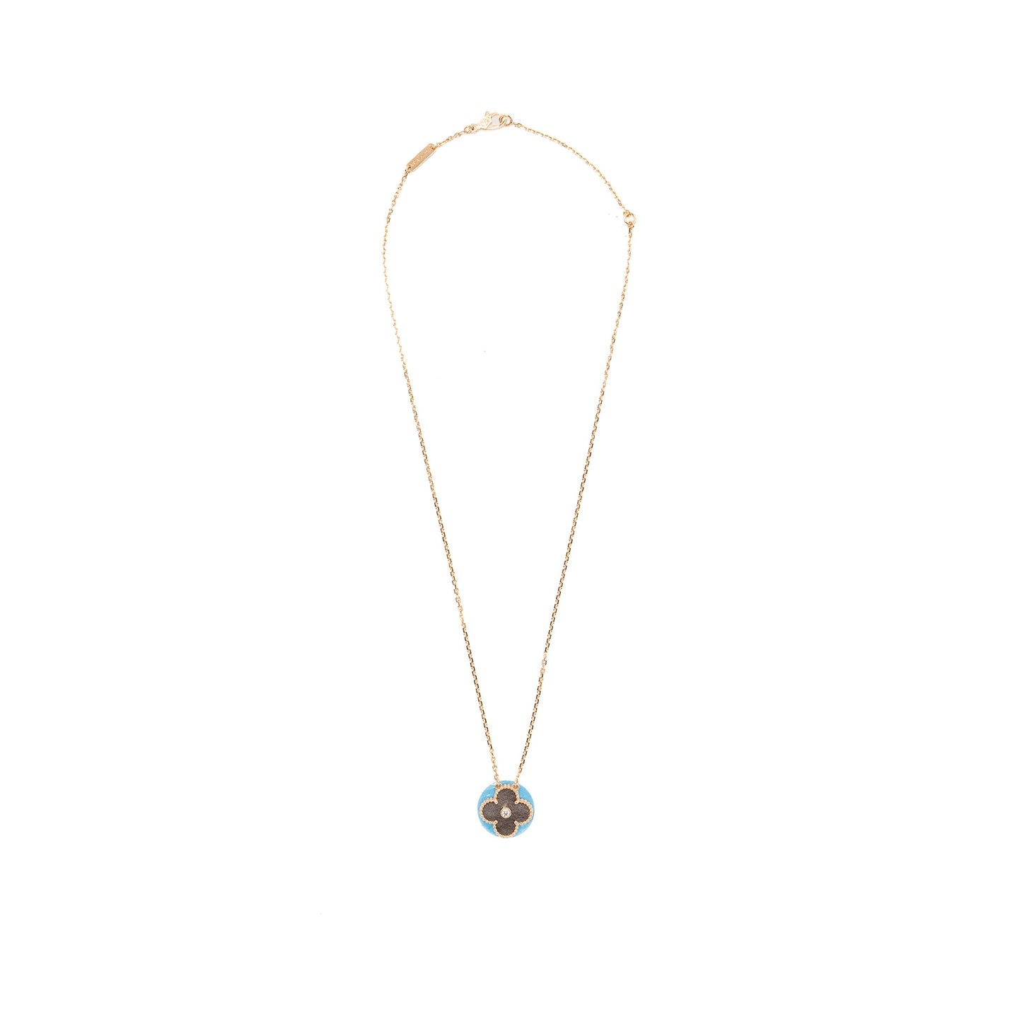 Van Cleef & Arpels  2023 Alhambra Holiday Limited Pendant Silver Obsidian Rose Gold Diamond