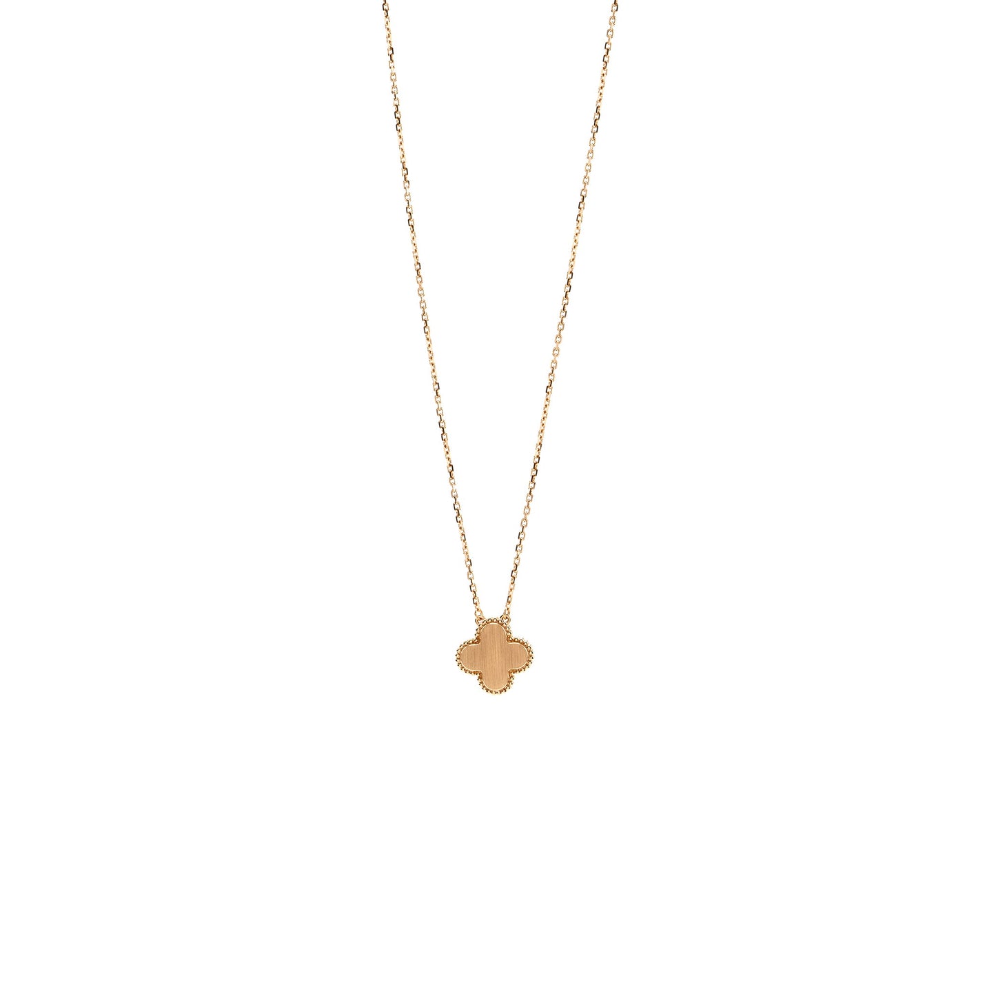 Van Cleef & Arpels 2023 Alhambra Holiday Limited Pendant Rose Gold/Silver Obsidian/Diamond
