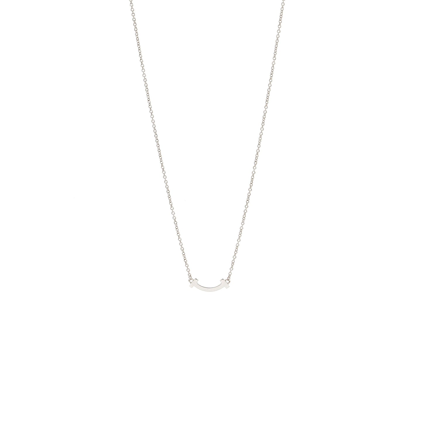 Tiffany T smile pendant mini model white gold