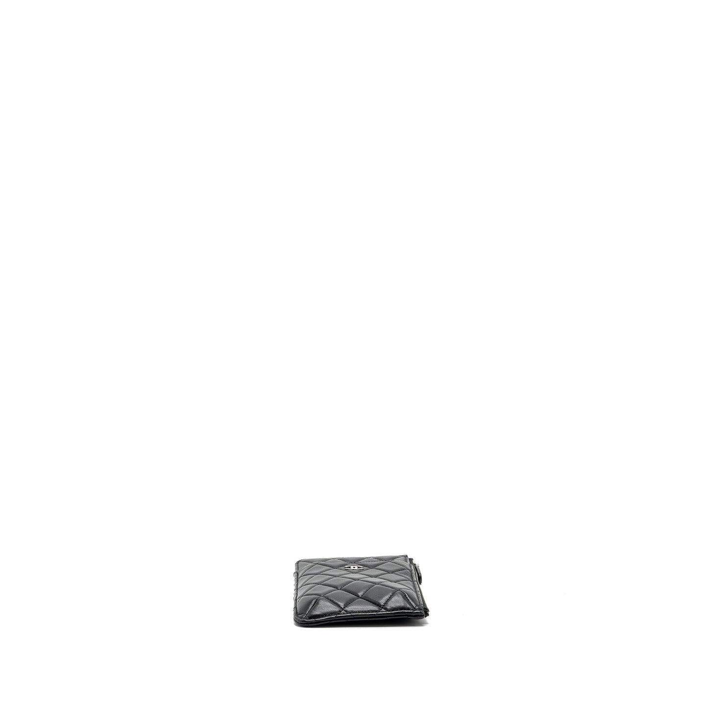 Chanel phone zip pouch lambskin Black SHW