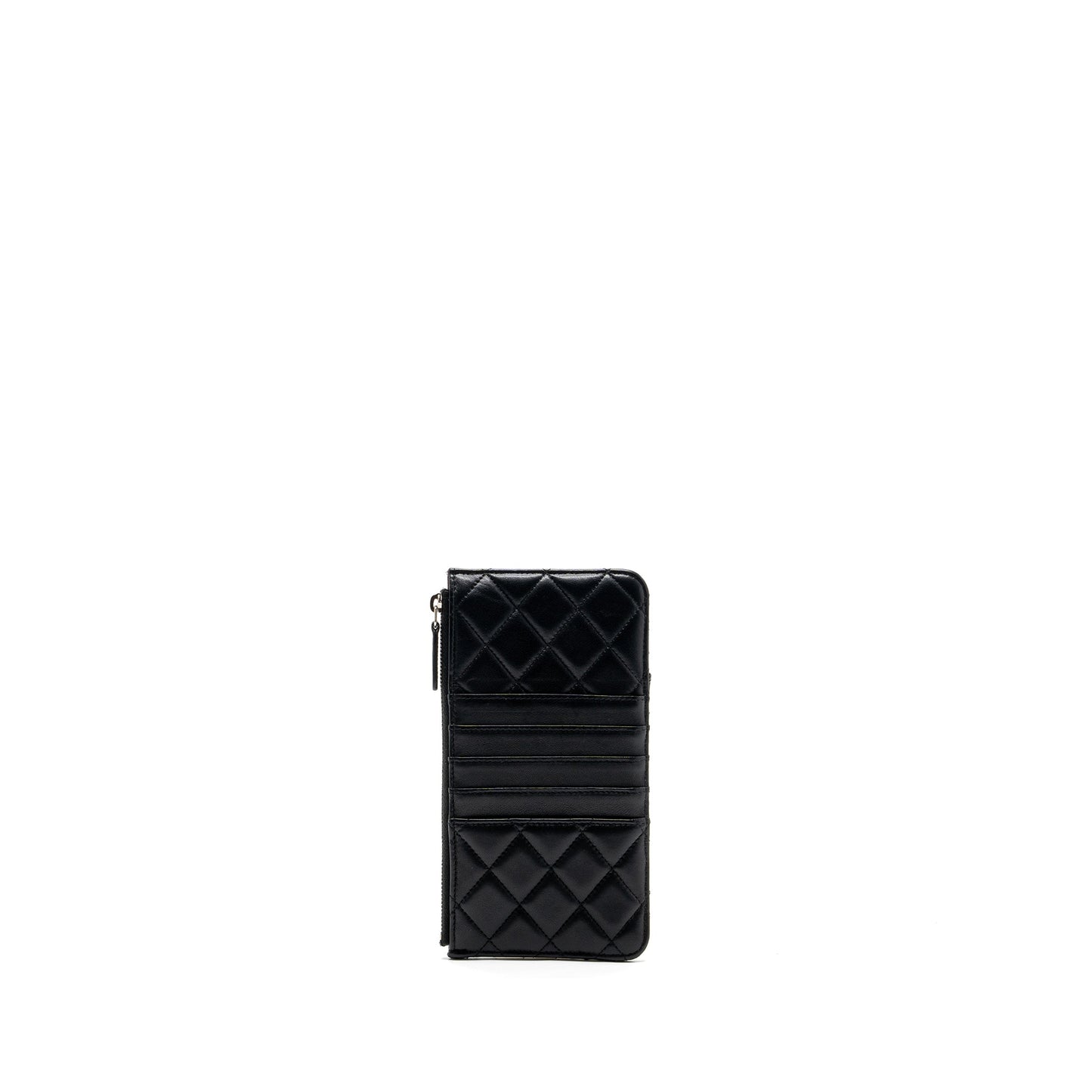 Chanel phone zip pouch lambskin Black SHW