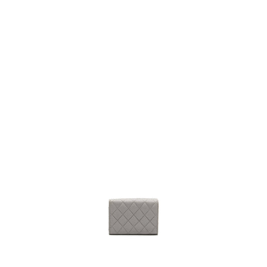 Chanel Compact Wallet Caviar Light Grey LGHW