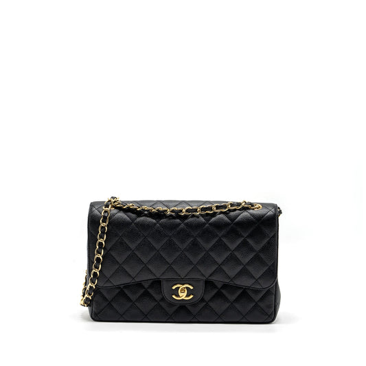 Chanel jumbo classic double flap bag caviar Black GHW