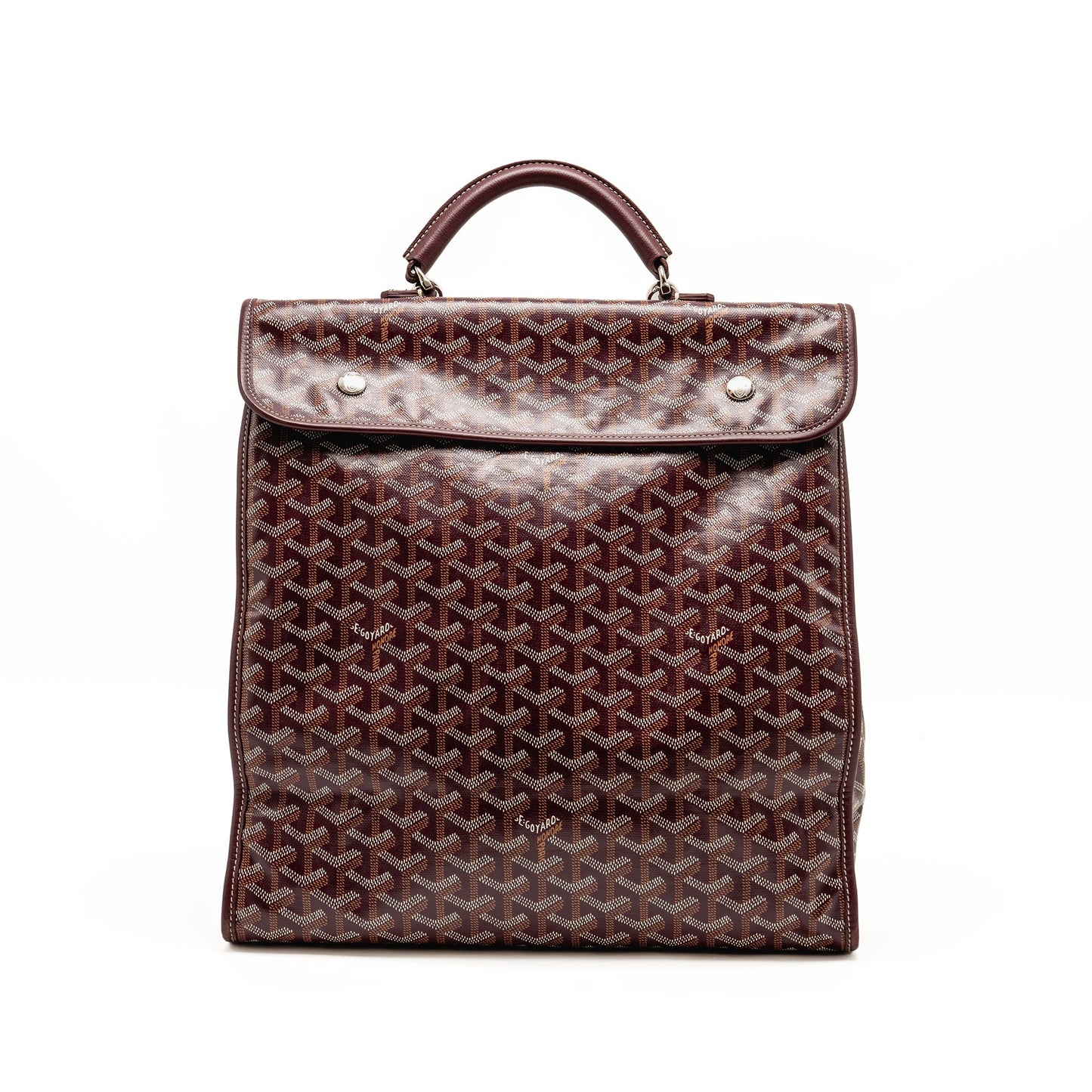 Goyard Saint Leger Backpack Goyardine Canvas Burgundy SHW