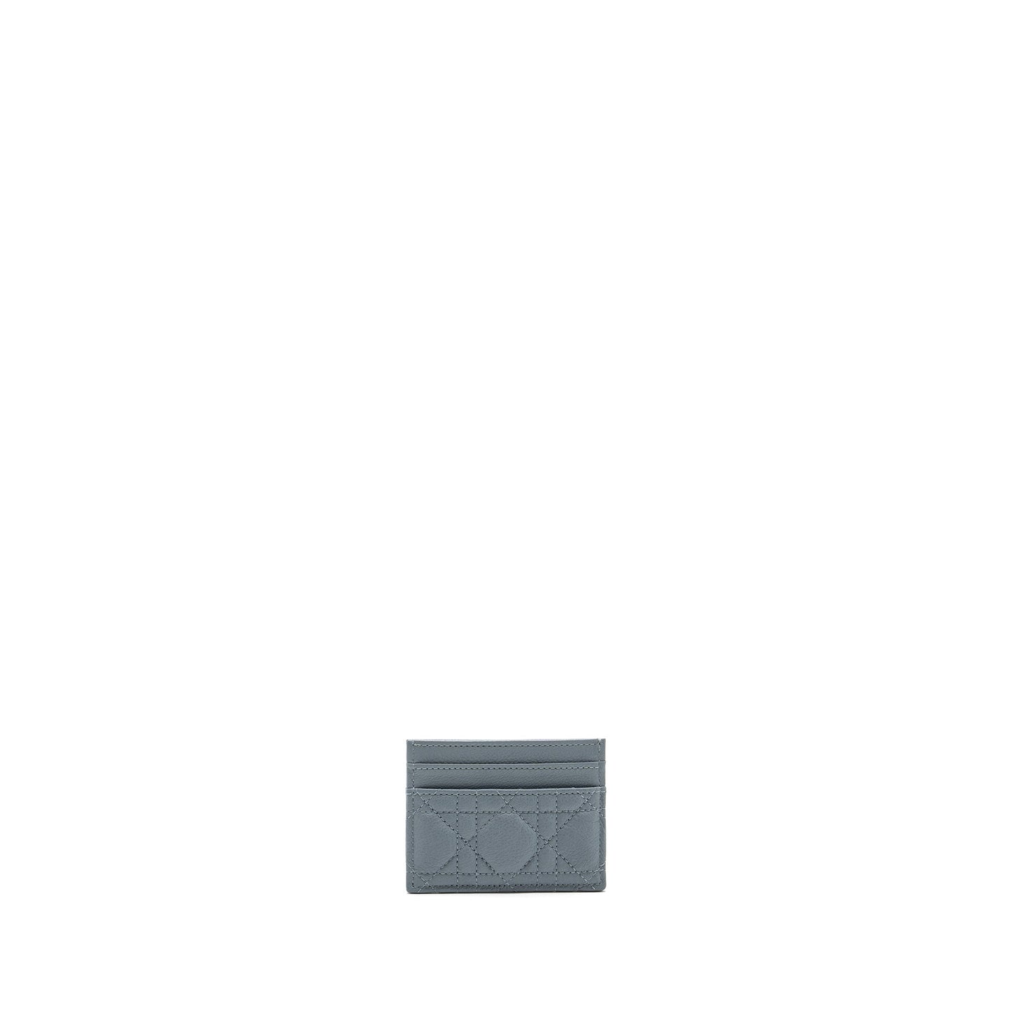 Dior Caro Five-Slot Card Holder Calfskin Grey LGHW