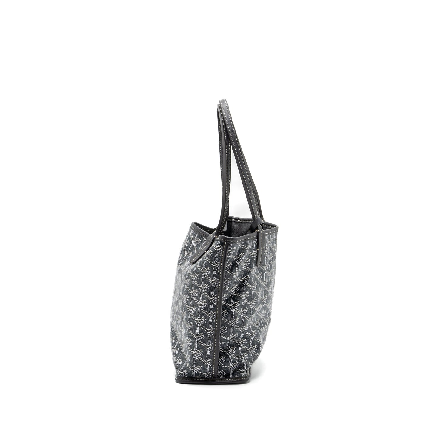 Goyard Mini Anjou Tote Bag Goyardine Canvas Grey SHW