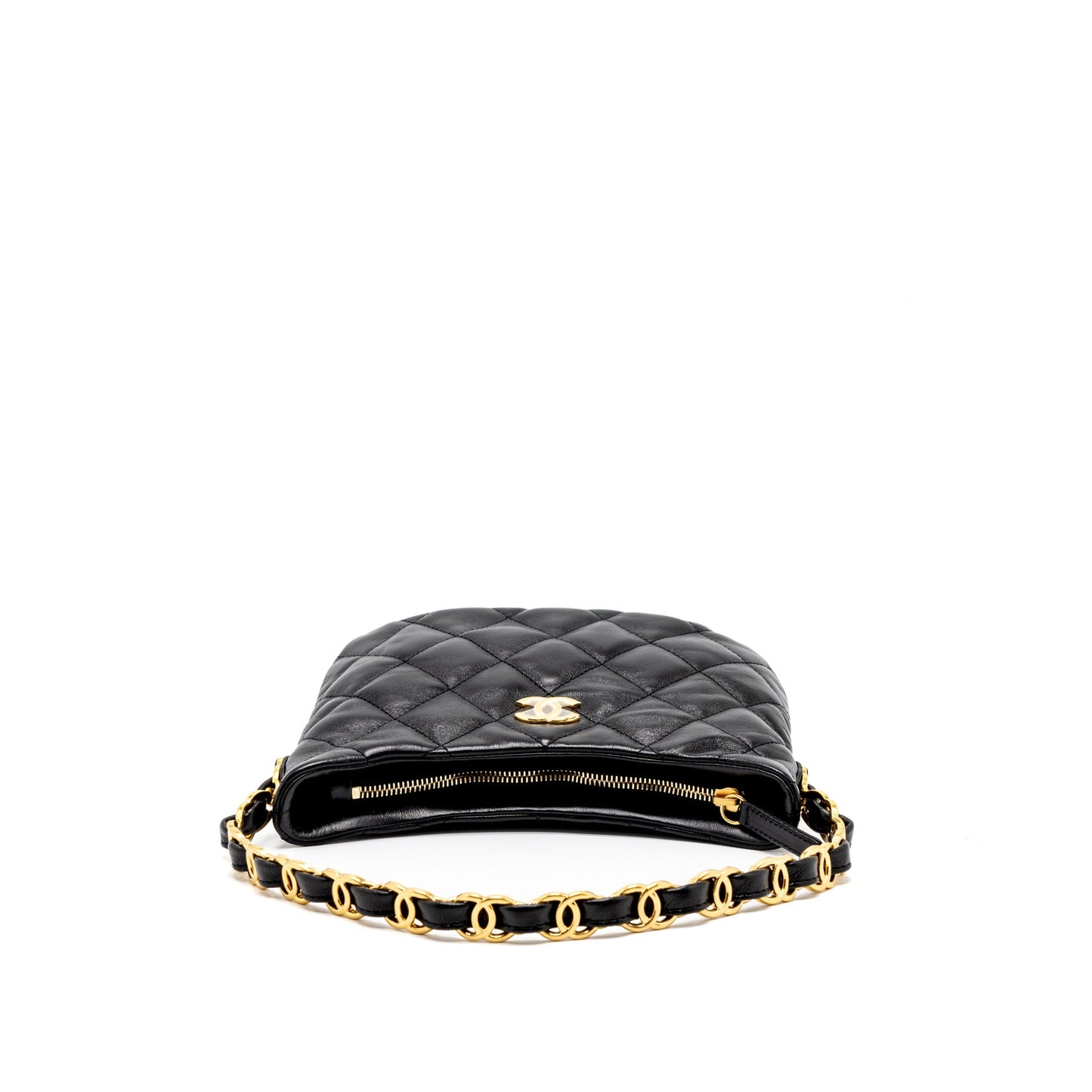 Chanel 22k Hobo Shoulder Bag Lambskin Black GHW (Microchip)