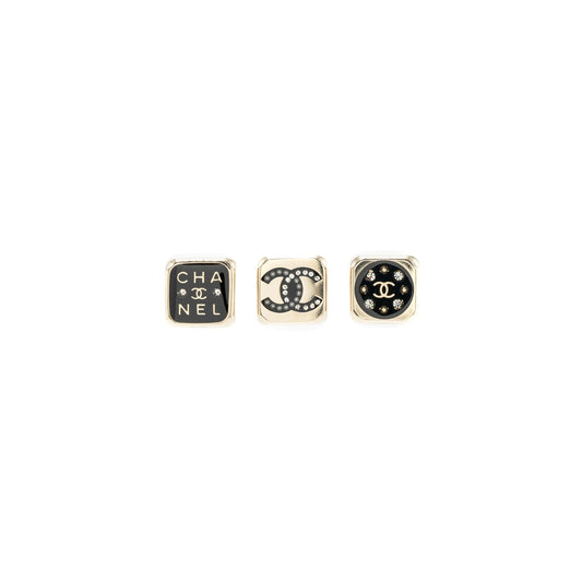 Chanel 3 Pins Square Brooch LGHW