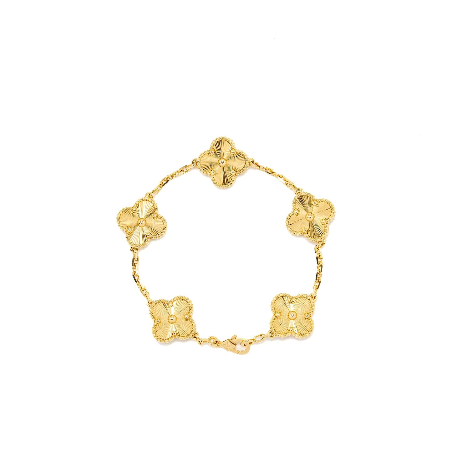 Van Cleef & Arpels Vintage Alhambra Bracelet, 5 Motifs Yellow Gold