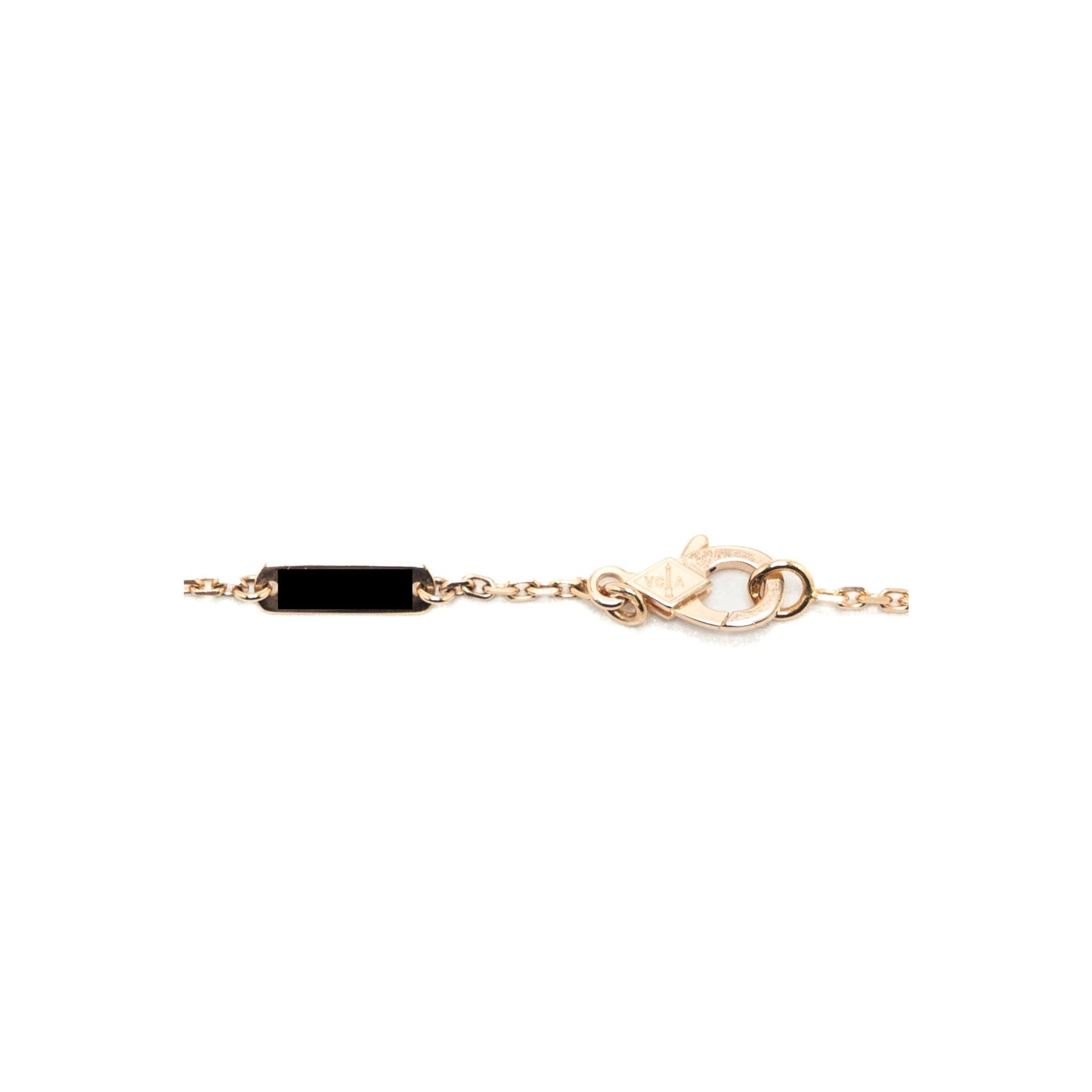 Van Cleef & Arpels 2023 Alhambra Holiday Limited Pendant Silver Obsidian Rose Gold Diamond