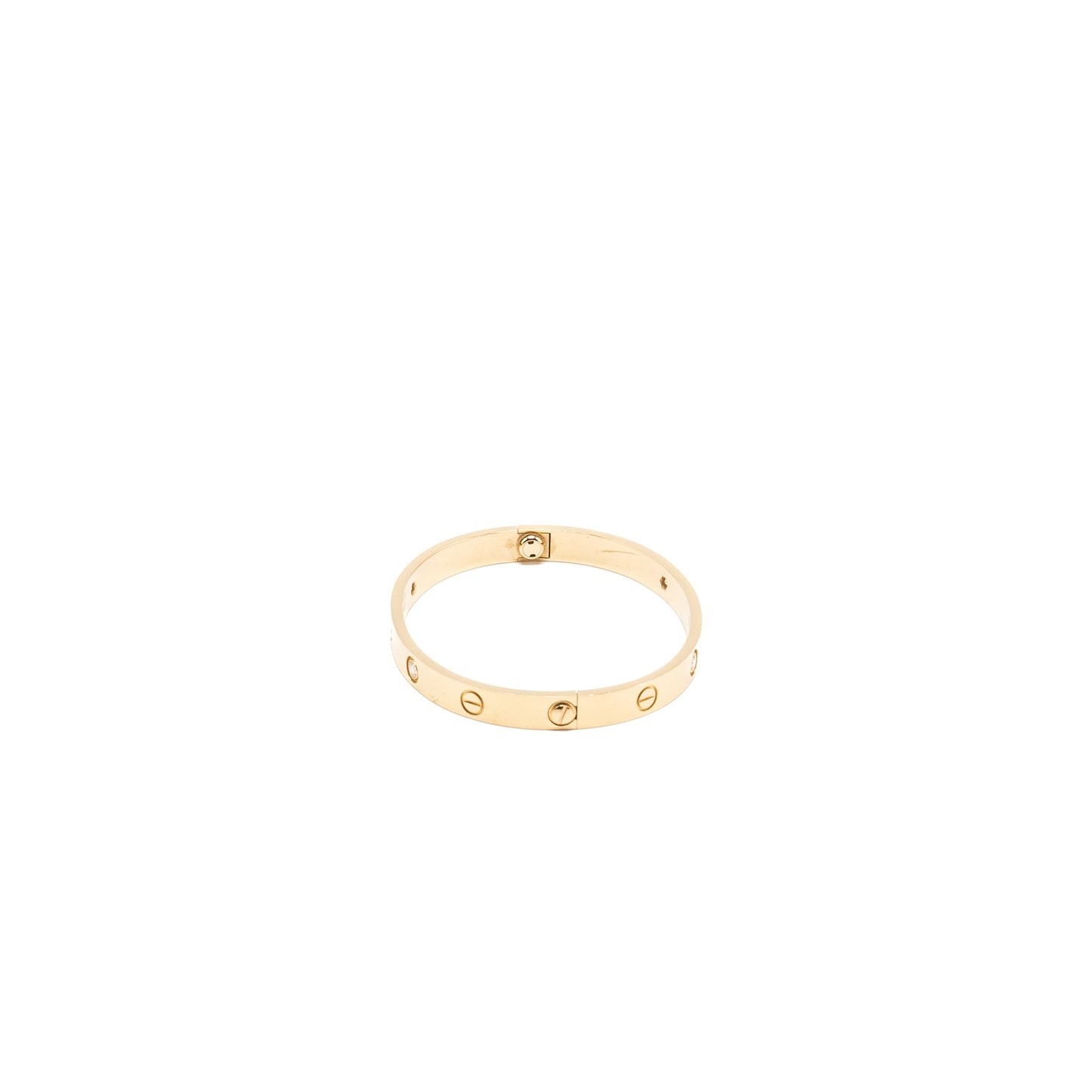 Cartier Size 17 Love Bracelet Rose Gold, 4 Diamonds