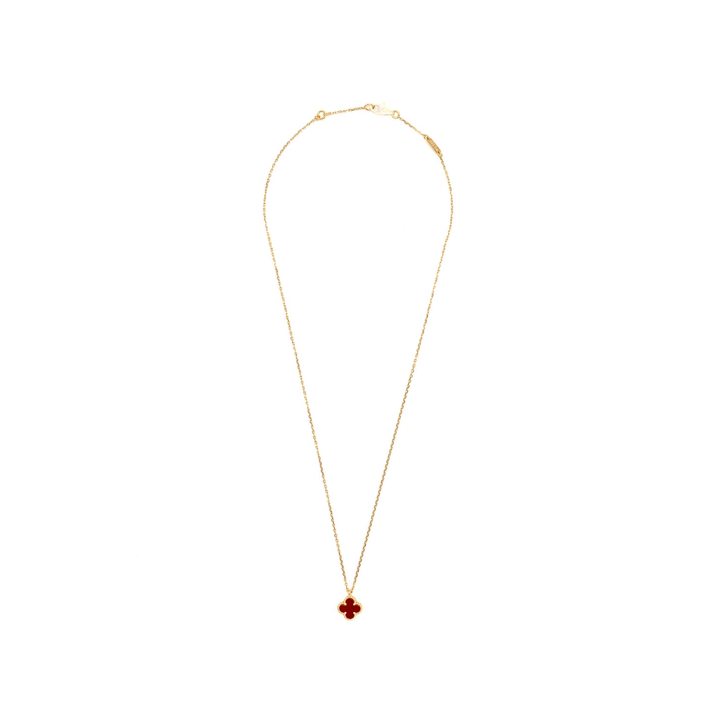 Van Cleef & Arpels Sweet Alhambra Pendant, Carnelian Rose Gold